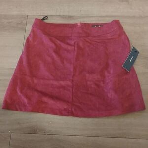 Lulus NWT Faux Suede Red Mini Skirt Size Small